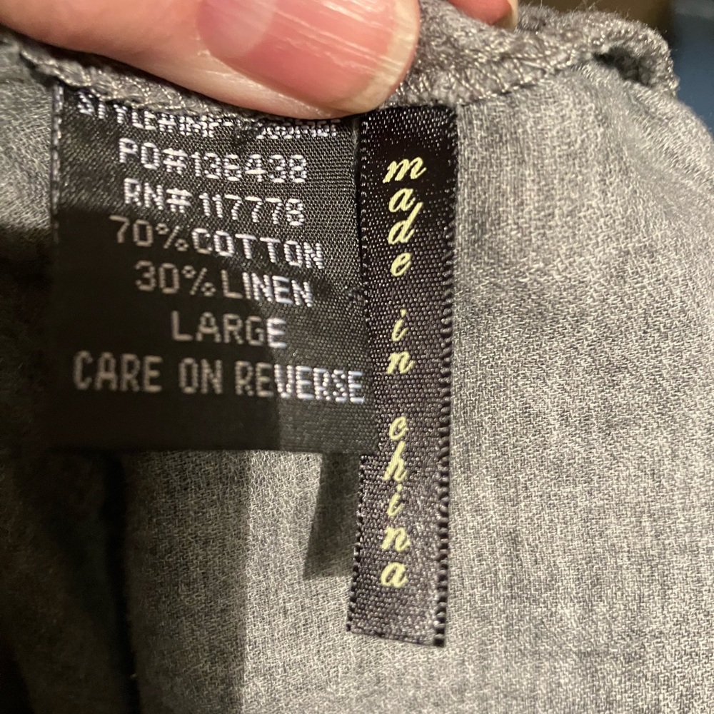 Love Stitch Charcoal Zip-Up Shirt size L - Picture 12 of 12